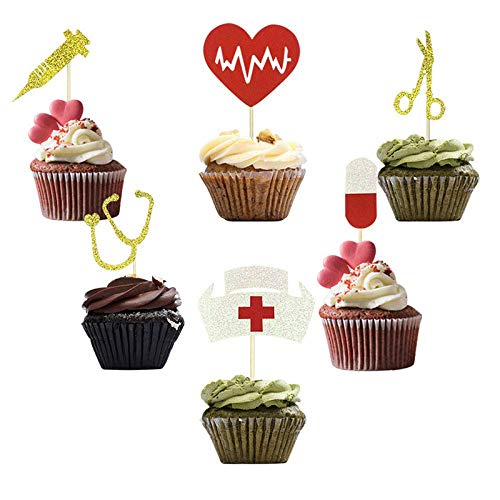 Tetor Nursing Cupcake Toppers Nurse Graduation Cupcake Picks Cak