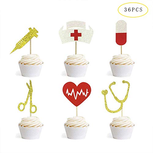 Tetor Nursing Cupcake Toppers Nurse Graduation Cupcake Picks Cak