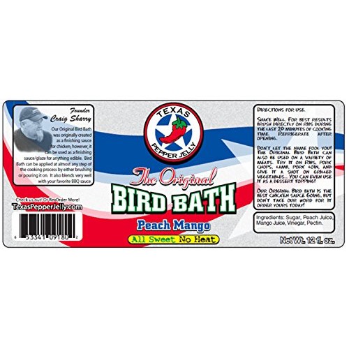 Texas Pepper Jelly Bird Bath Sweet Peach Mango