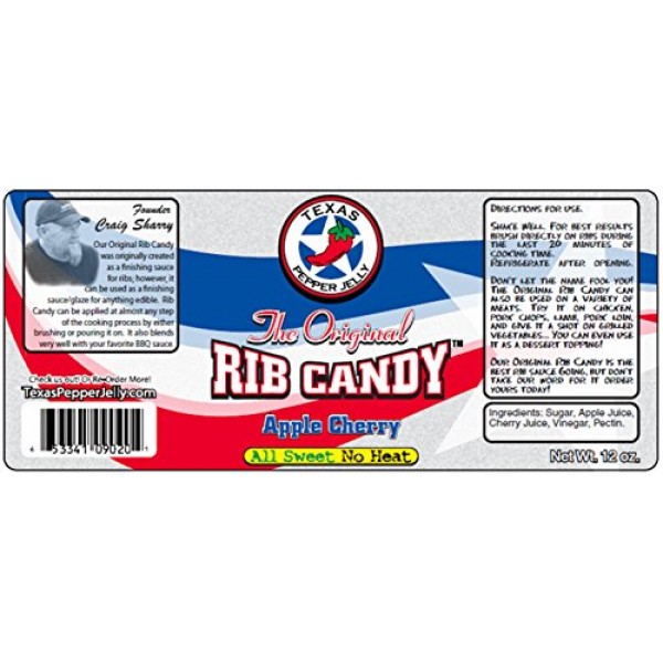 Texas Pepper Jelly Rib Candy Sauce - Meat Glaze 12 oz (Apple