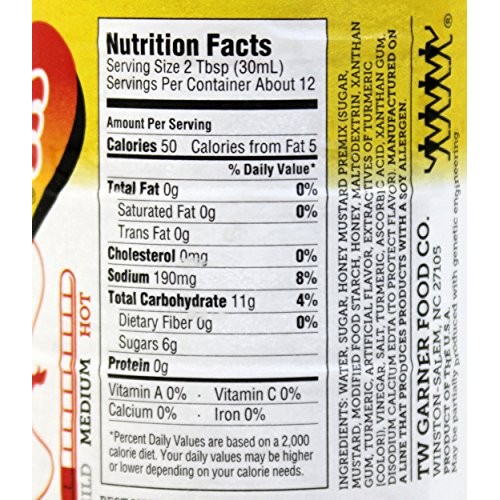 Texas Pete Honey Mustard Sauce, 12 Fl Oz Glass Bottle, Pack Of 2