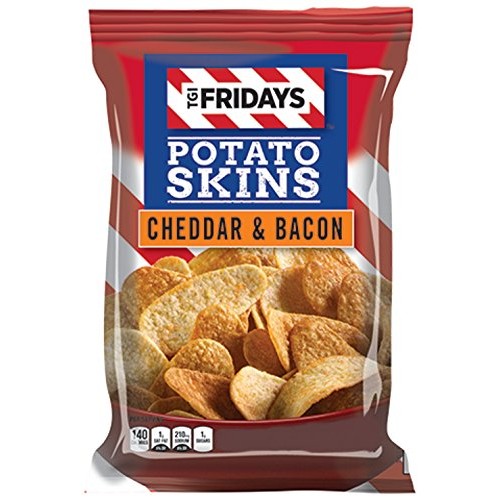 Tgi Fridays 4 Oz Cheddar &Amp; Bacon Potato Skins Chips 3 Bags