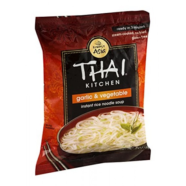 Thai Kitchen Instant Rice Noodle Soup, Garlic And Vegetables, 1.