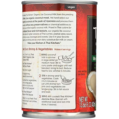 Thai Kitchen Organic Lite Coconut Milk, 13.66 Fl Oz