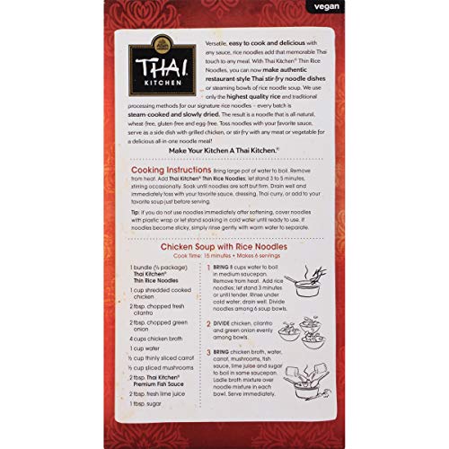 Thai Kitchen Thin Rice Noodles, 8.8 Oz Pack Of 12