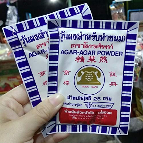 Agar -Agar Powder Thai Food Desserts Gelatin 25G./0.88 Oz. Pack