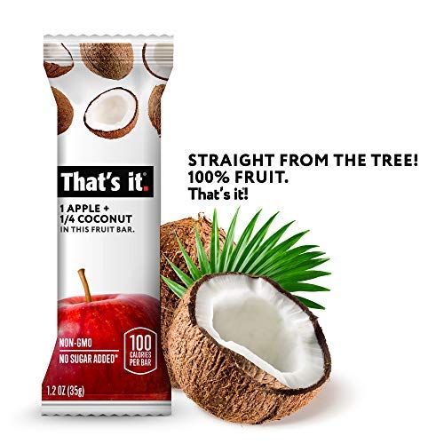 Thats It Apple + Coconut 100% Natural Real Fruit Bar, Best High
