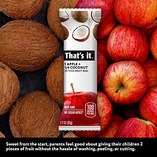 Thats It Apple + Coconut 100% Natural Real Fruit Bar, Best High