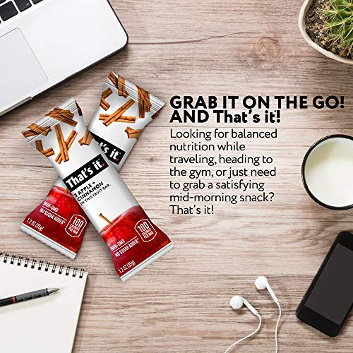 Thats It Apple + Cinnamon 100% Natural Real Fruit Bar, Best Hig