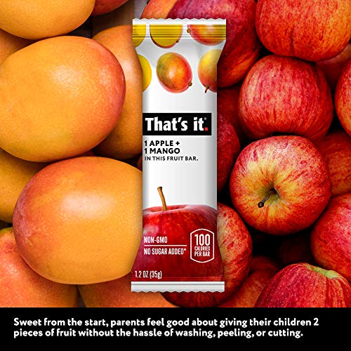 Thats It. Apple + Mango 100% Natural Real Fruit Bar, Best High