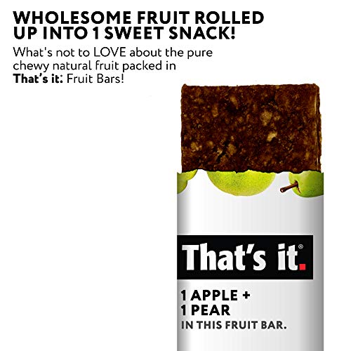 Thats It. Apple + Pear 100% Natural Real Fruit Bar, Best High F