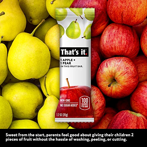 Thats It. Apple + Pear 100% Natural Real Fruit Bar, Best High F