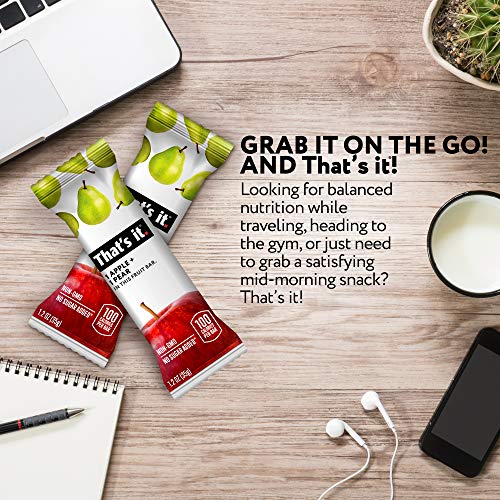 Thats It. Apple + Pear 100% Natural Real Fruit Bar, Best High F