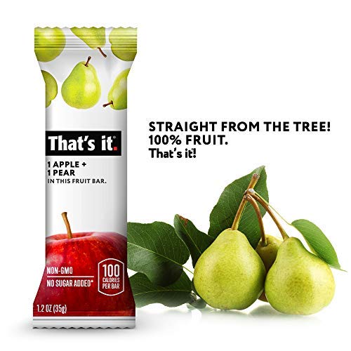 Thats It. Apple + Pear 100% Natural Real Fruit Bar, Best High F