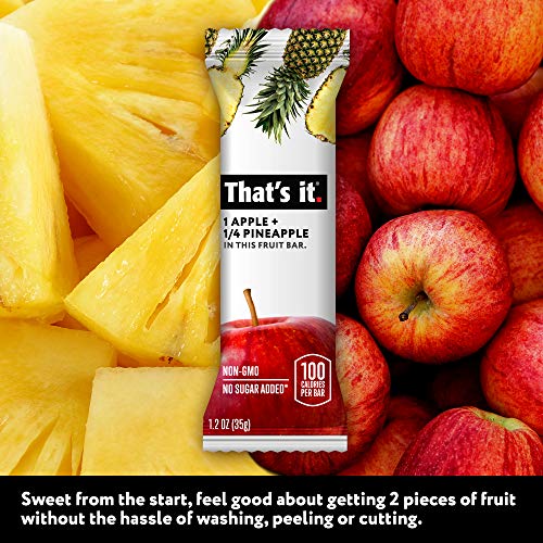 Thats It. Apple + Pineapple 100% Natural Real Fruit Bar, Best H