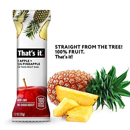 Thats It. Apple + Pineapple 100% Natural Real Fruit Bar, Best H