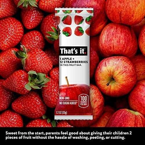 Thats It. Apple + Strawberry 100% Natural Real Fruit Bar, Best