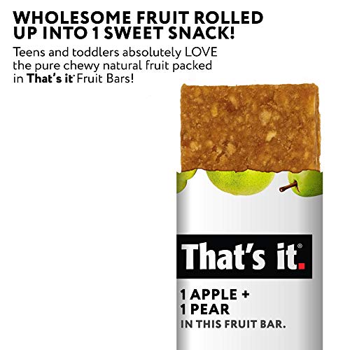 Thats It. Apples + Pear 100% Natural Real Fruit Bar, Best High