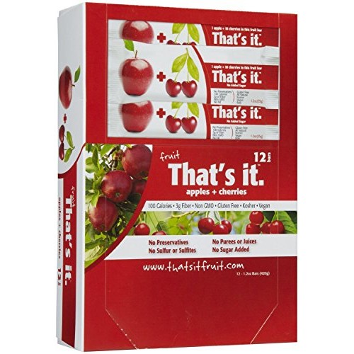 Thats It Fruit Bars, Apple And Cherry, Pack Of 24 2 Cases
