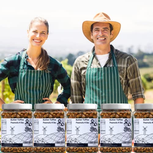 The Amish Eco-Farm | Butter Toffee Peanuts | Plastic Jar 4Lbs
