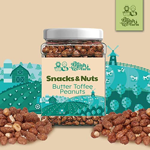 The Amish Eco-Farm | Butter Toffee Peanuts | Plastic Jar 4Lbs