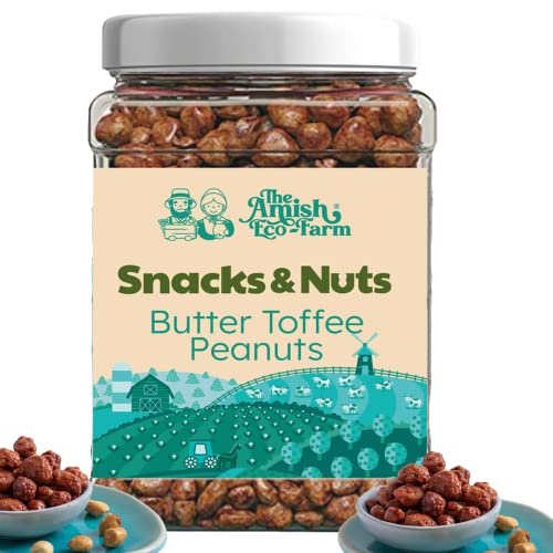 The Amish Eco-Farm | Butter Toffee Peanuts | Plastic Jar 4Lbs