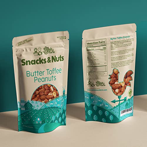 The Amish Eco-Farm | Butter Toffee Peanuts | Resealable Bag 2Lbs