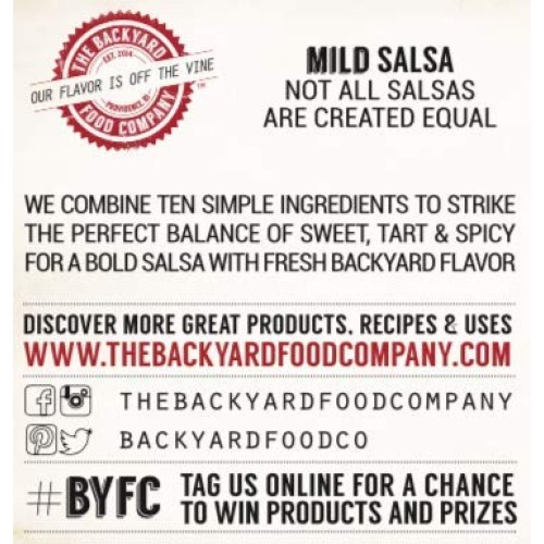 The Backyard Food Company, Authentic Restaurant Style Mild Salsa