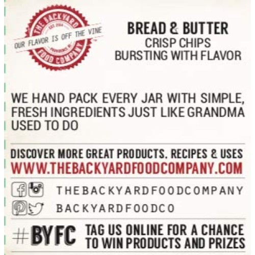 The Backyard Food Company, Heirloom Bread &Amp; Butter Pickle, Sweet