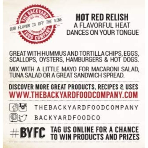 The Backyard Food Company, Hot Red Pepper Relish, 3 Pack - 7.5 O