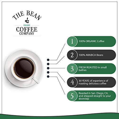 The Bean Coffee Company Organic 50/50 French Roast, 50% Decaf, G
