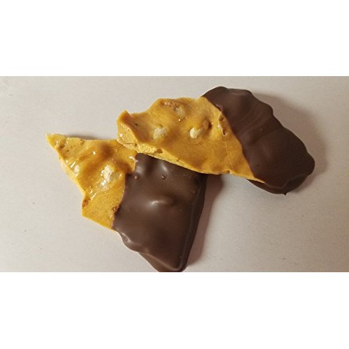 Chocolate Dipped Peanut Brittle One Pound Crispy Crunchy Full Of