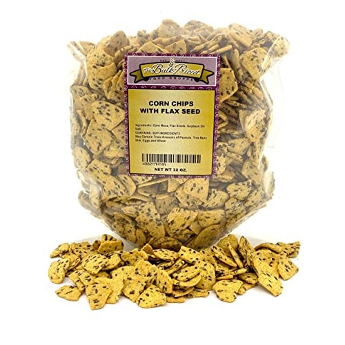Corn Chips With Flax Seed, Healthy Snacks, Bulk Size 2 Lb. Rese