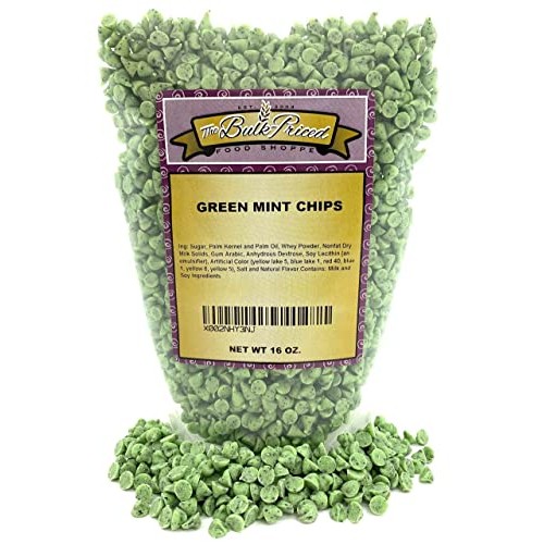 Green Mint Chips, Bulk Size, Baking Chips, 1 lb. Resealable Zip...