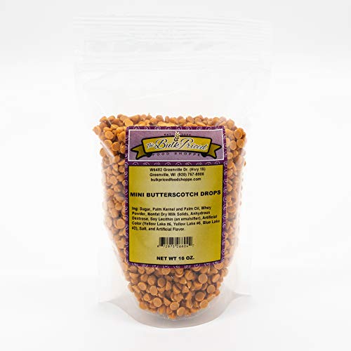 Mini Butterscotch Drops, Bulk Size, Baking Chips 1 Lb. Resealab