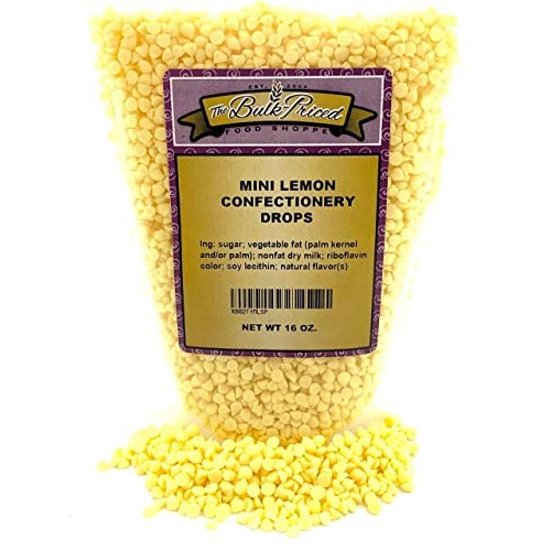 Mini Lemon Confectionery Drops, Bulk Size, Baking Chips 1 lb. R...