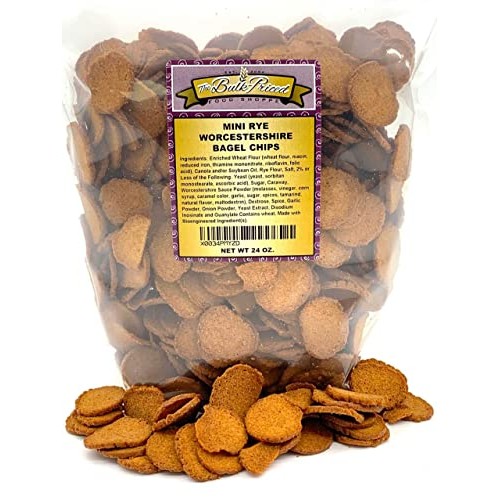 Mini Rye Worcestershire Bagel Chips, Bulk Size, 1.5 Lb. Reseala