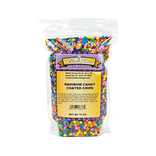 Rainbow Candy Coated Chocolate Chips, Bulk Size 1 Lb. Resealabl Rainbow Candy Coated Chocolate Chips, Bulk Size 1 Lb. Resealabl