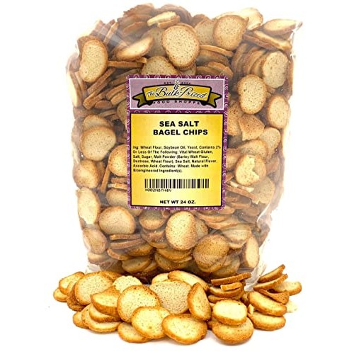 Sea Salt Bagel Chips, Bulk Size 24Oz. Resealable Zip Lock Stand