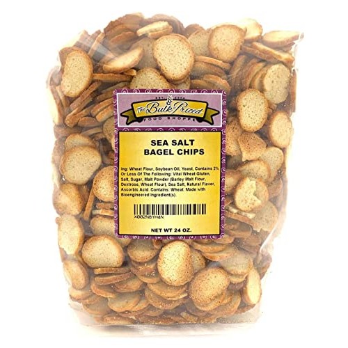 Sea Salt Bagel Chips, Bulk Size 24Oz. Resealable Zip Lock Stand