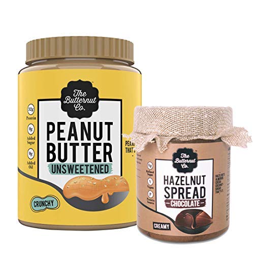 Peanut Butter Unsweetened Crunchy 1Kg &Amp; Chocolate Hazelnut Sprea