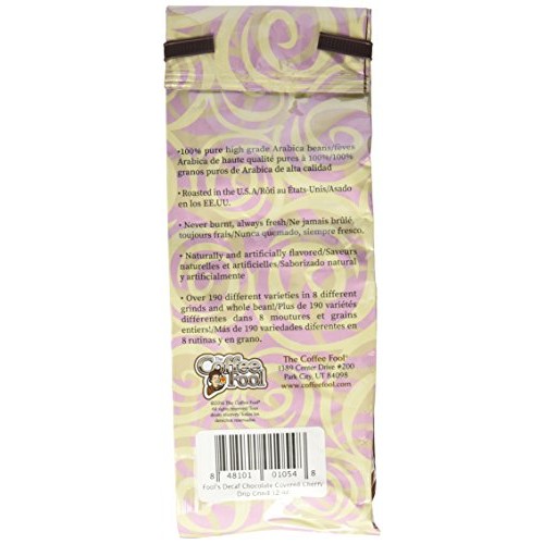 The Coffee Fool Drip Grind, Fools Decaf Chocolate Covered Cherr