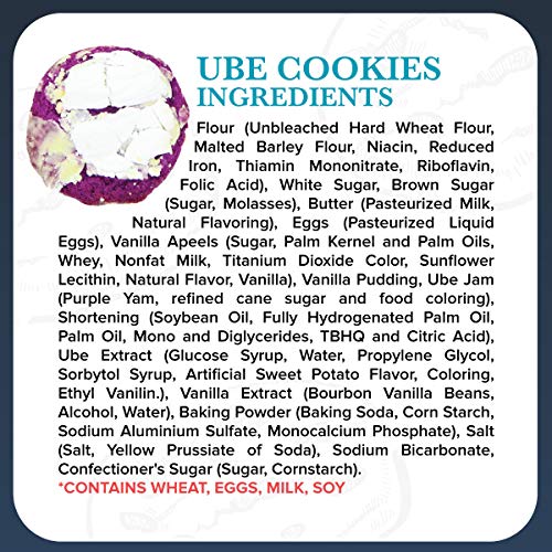 The Cravory: Ube Cookies - 12 Cookies, 2.0 Oz. Each - Individual