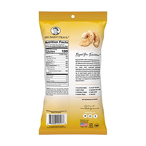The Daily Crave Beyond Puffs, Vegan White Cheddar, 4Oz Pack Of