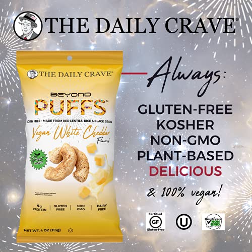 The Daily Crave Beyond Puffs, Vegan White Cheddar, 4Oz Pack Of