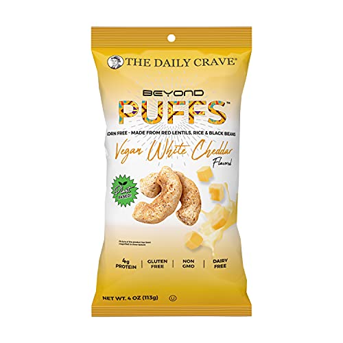 The Daily Crave Beyond Puffs, Vegan White Cheddar, 4Oz Pack Of