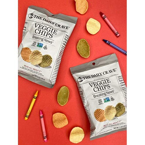 The Daily Crave Veggie Chips, 1 Ounce Pack Of 24 Veggie Crisps