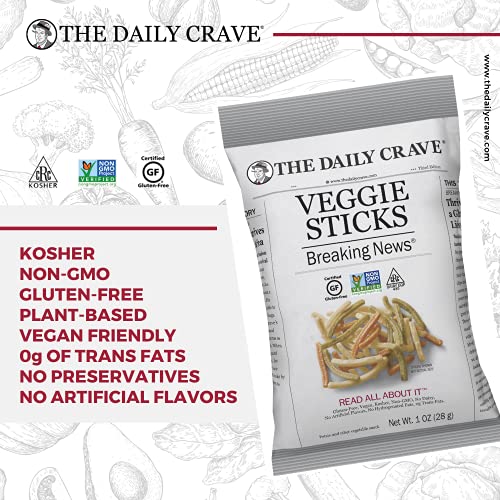 The Daily Crave Veggie Sticks, 1 Oz Pack Of 24 Non GMO, Gluten...