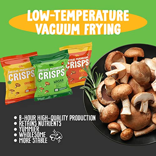The Daily Good Shiitake Mushroom Crisps - 3-Pack Mushroom Chips,...
