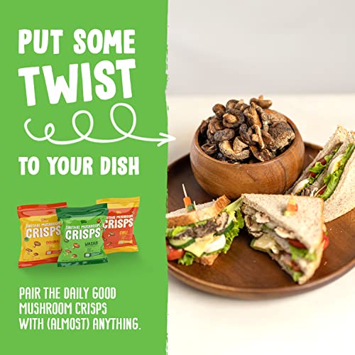 The Daily Good Shiitake Mushroom Crisps - 3-Pack Mushroom Chips,...